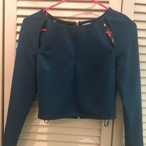 Long sleeve Teal crop top